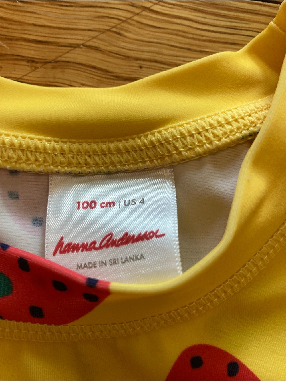 Hanna Andersson Yellow Top with Red Strawberry Motif - Picture 2 of 5